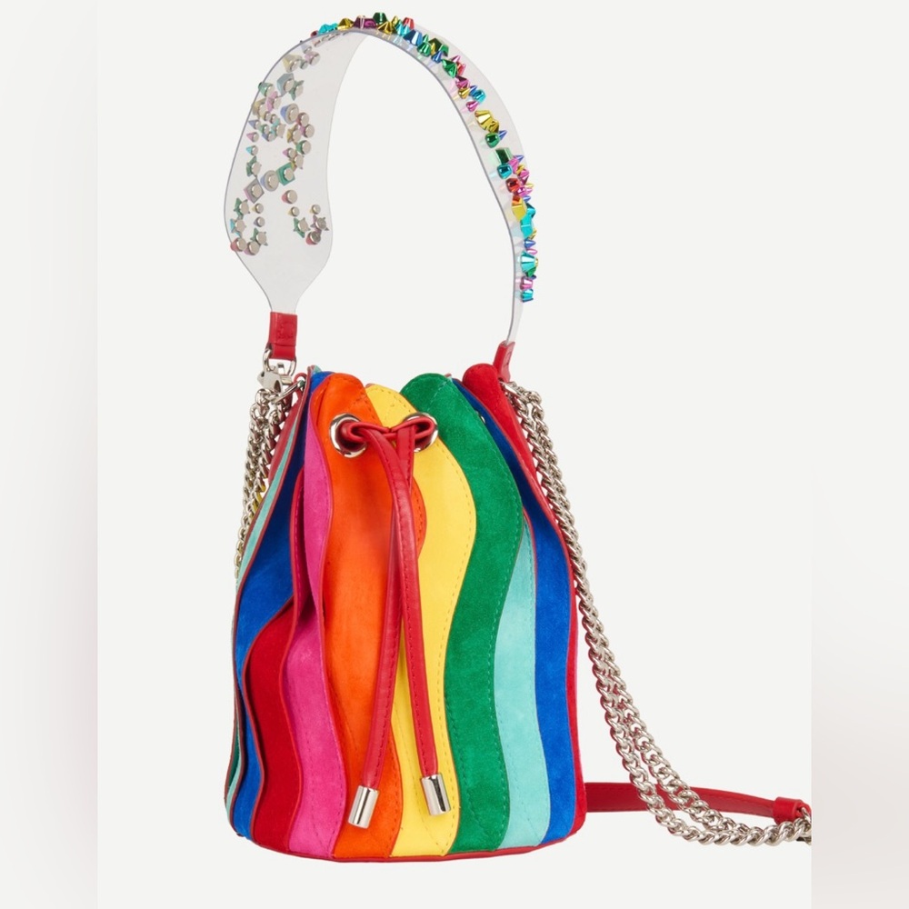 CHRISTIAN LOUBOUTIN Suede Marie Jane Bucket Bag - Rainbow